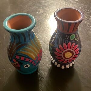 Accents |  Mexican Pottery Vases |  Folk Art Hand Painted